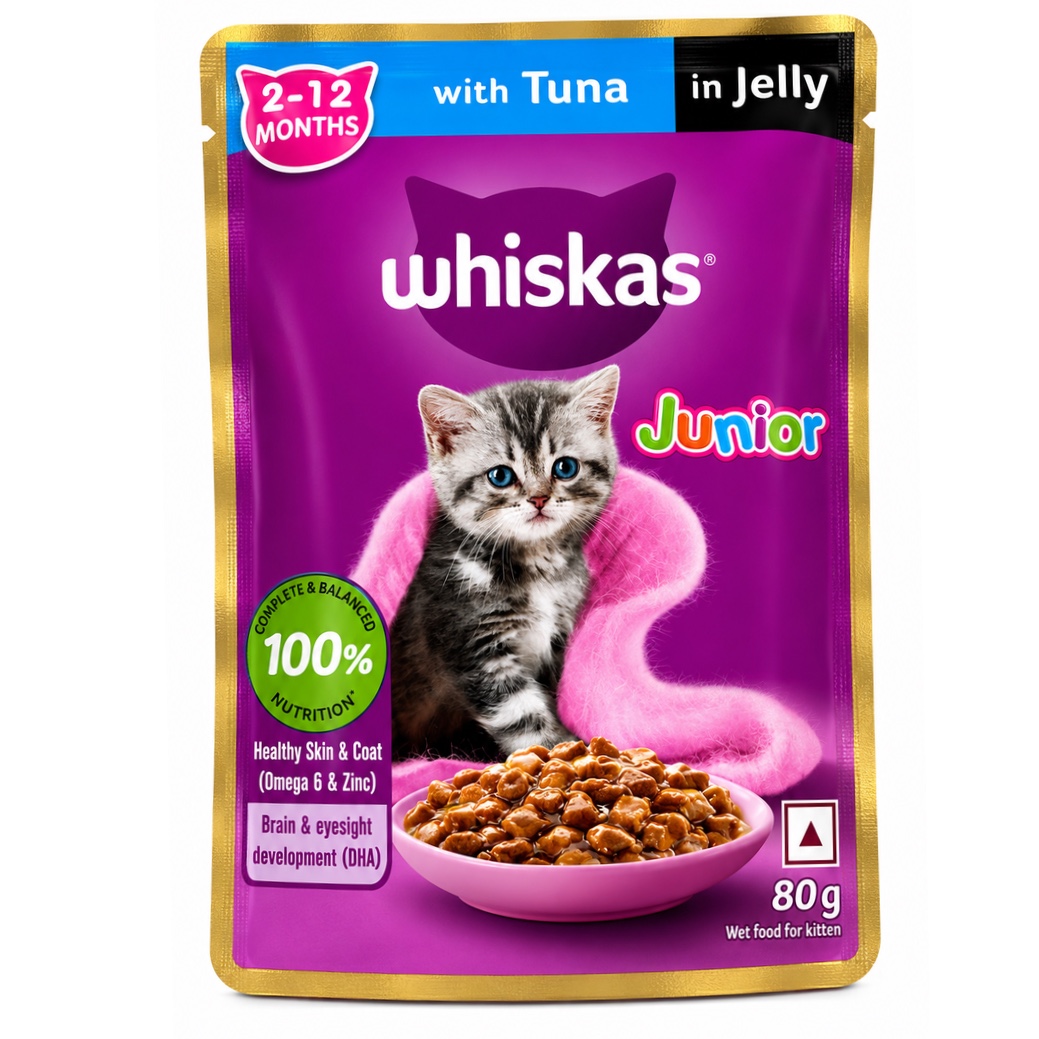 Whiskas Junior 2–12 Months with Tuna in Jelly 80g × 14 Pouches