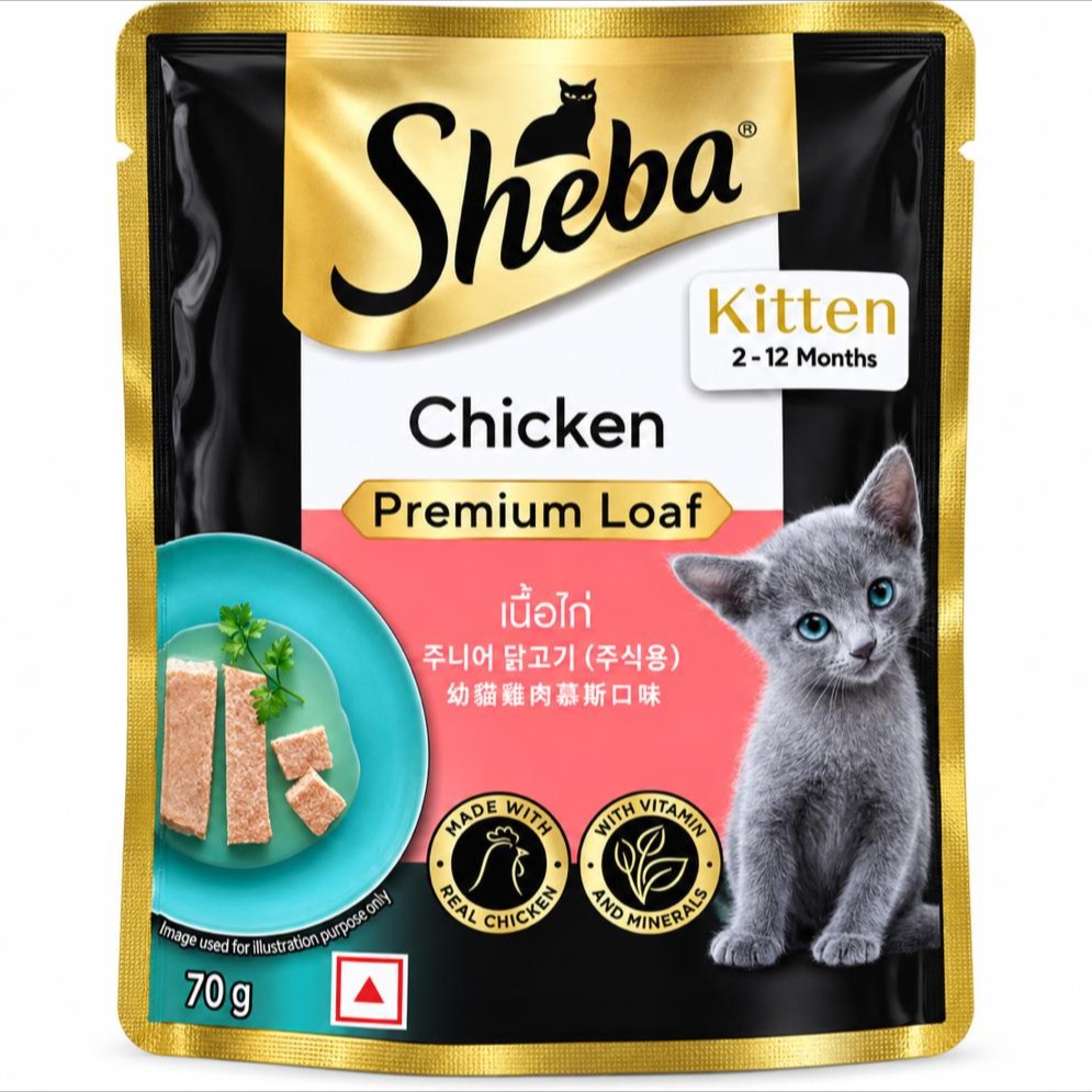 Sheba Kitten Chicken Wet Cat Food – 70g×12pie