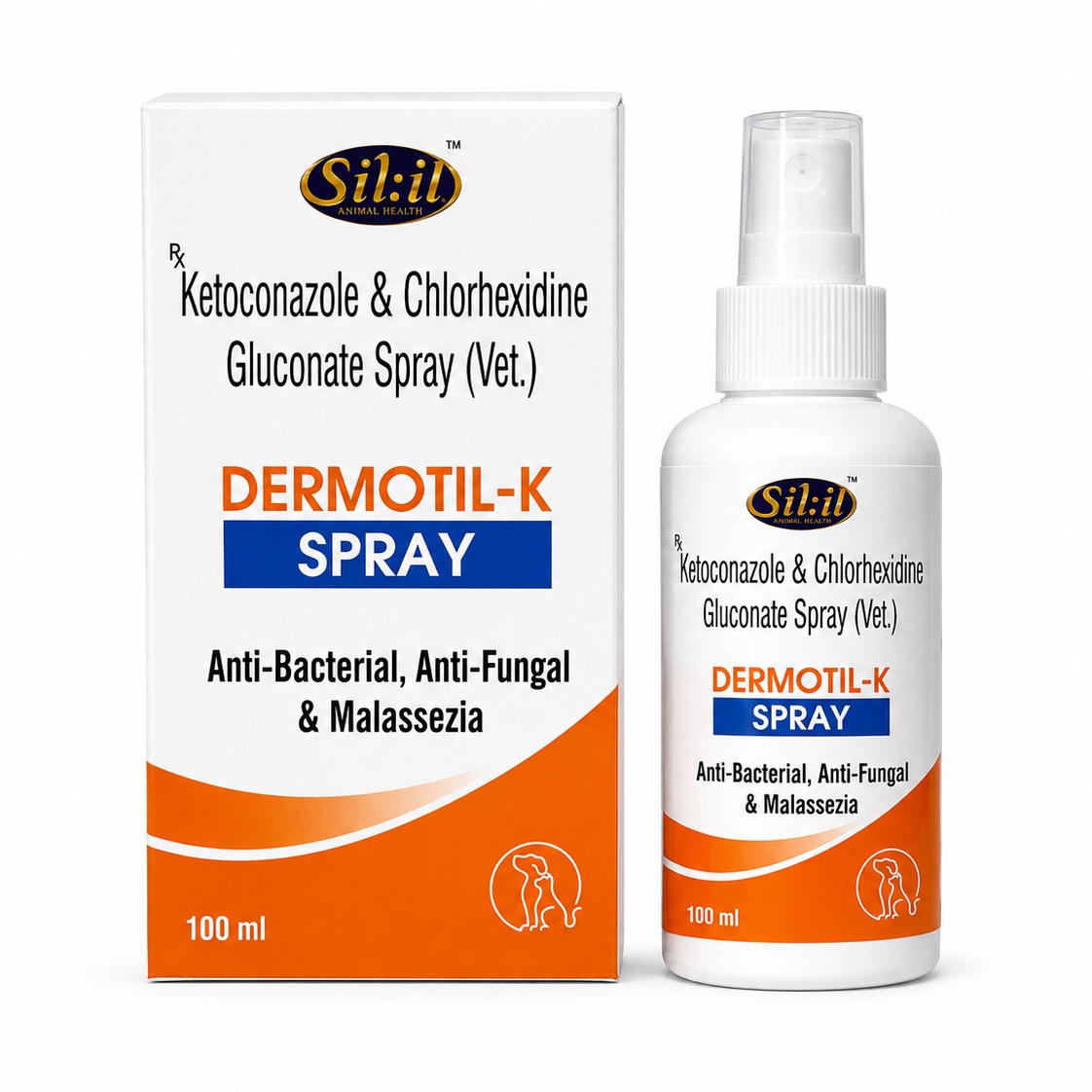 Dermotil-K Spray 100ml – Ketoconazole & Chlorhexidine Gluconate Veterinary Spray